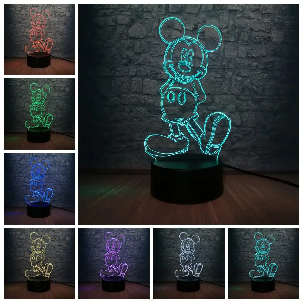 3D светодиодный светильник Дональд Дак lamparas infantil USB База 7 цветов меняющий ночной