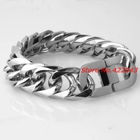 fashion mens jewelry high polished stainless steel cuban curb bracelet mens cuban curb chain bracelet stainless steel 21mm 9