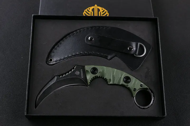 Strider спасательный нож Karambit D2 лезвие G10 Ручка для охоты на открытом воздухе ножи