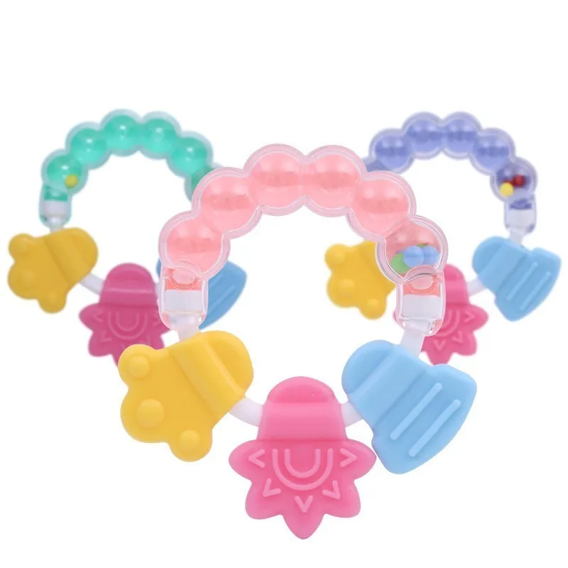 

New Safe Cute Baby Teether Toys Newborn Teether Hand Bells Baby Toys Teething Development Infant Early Educational Baby Rattles