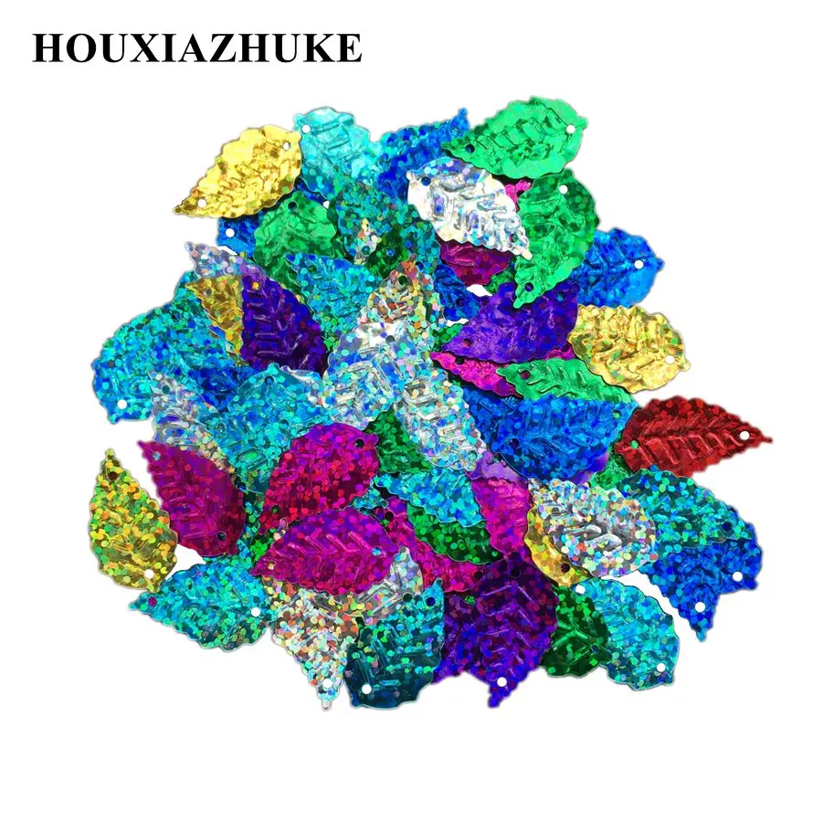 14*25 мм в форме листа Блестящая серебряная основа розовые блёстки 1000 шт партии