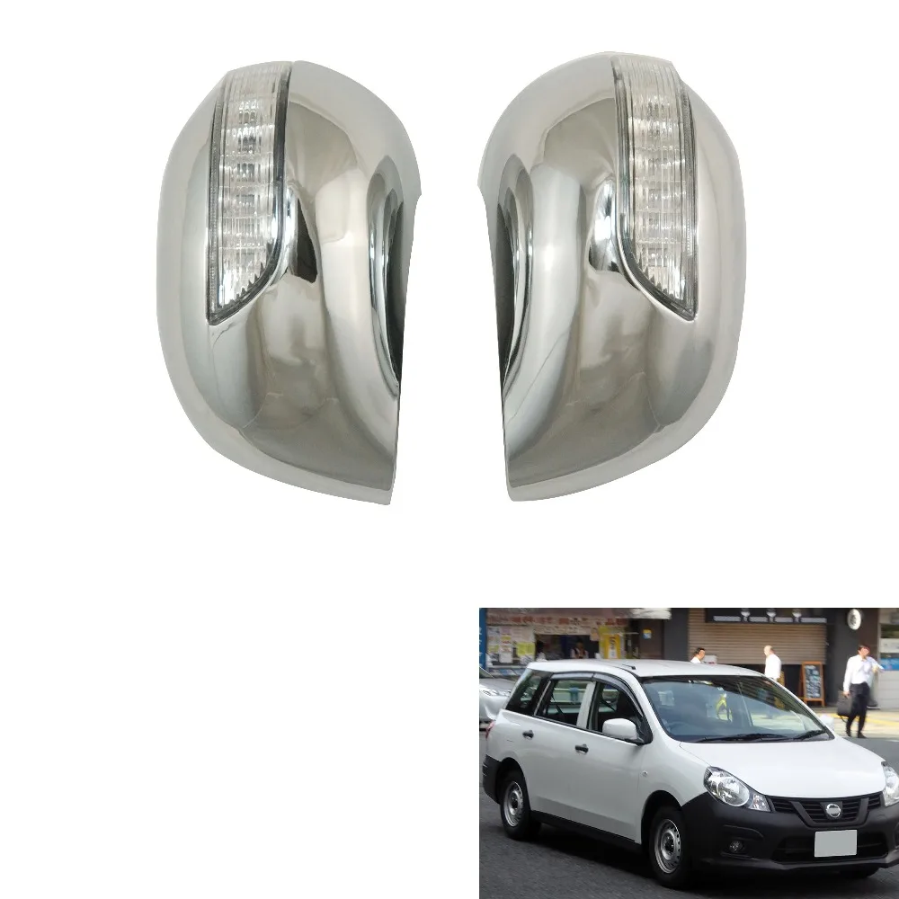 

Novel style 2PCS ABS Chrome plated for Nissan Wingroad / AD Van 2006 Y12 LIVINA 2007 door mirror covers with LED