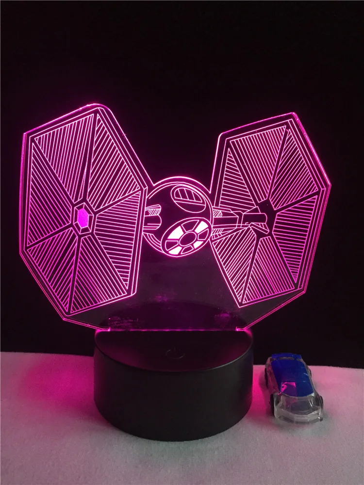 Рождество День RC Звездные войны 3D USB светодиодный лампы игрушки мультяшный галстук боец настольная лампа визуальный Ночник настольный диммер подарки для детей