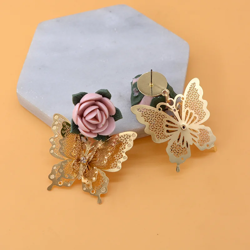 New Design Vintage Antique Hollow Butterfly Dangle Earrings Fashion Jewelry For Women gold Long | Украшения и аксессуары