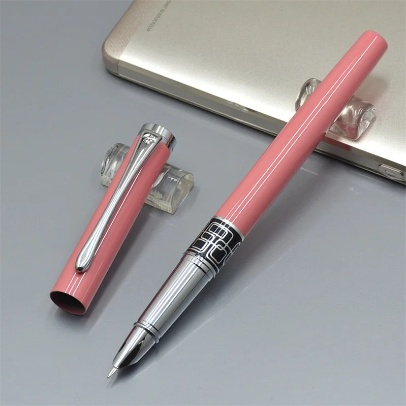 1 pink Высокое качество Wingsung черная металлическая авторучка школьные офисные канцелярские принадлежности EF наконечник для письма чернильные ручки подарок(без коробки - Цвет: 1 pink
