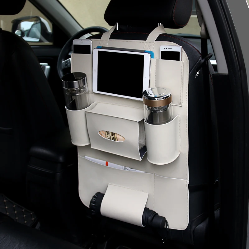 Мужские кожаные автомобильные органайзеры карман на спинку сиденья автомобиля