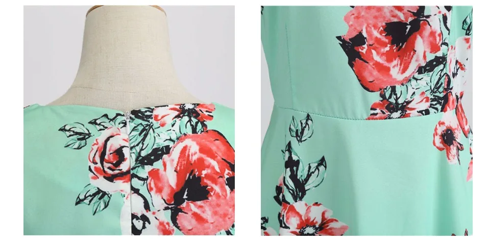 Элегантное винтажное летнее женское платье с цветочным принтом, вечерние сексуальные платья без рукавов размера плюс, повседневное пляжное офисное платье с высокой талией