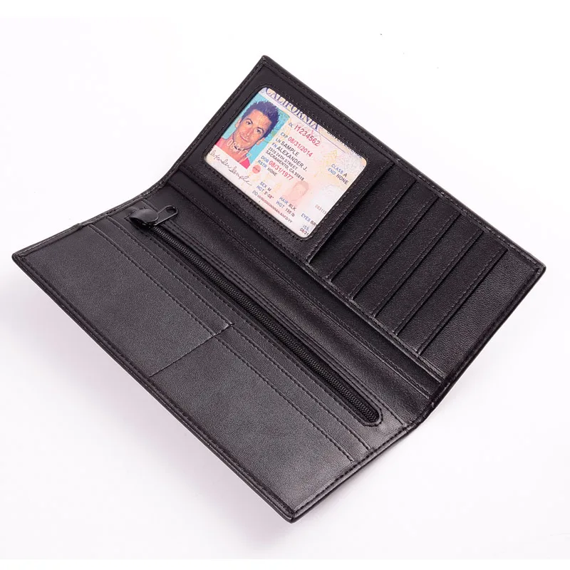 KZNI из углеродного волокна RFID дизайнерский мужской кошелек натуральной кожи