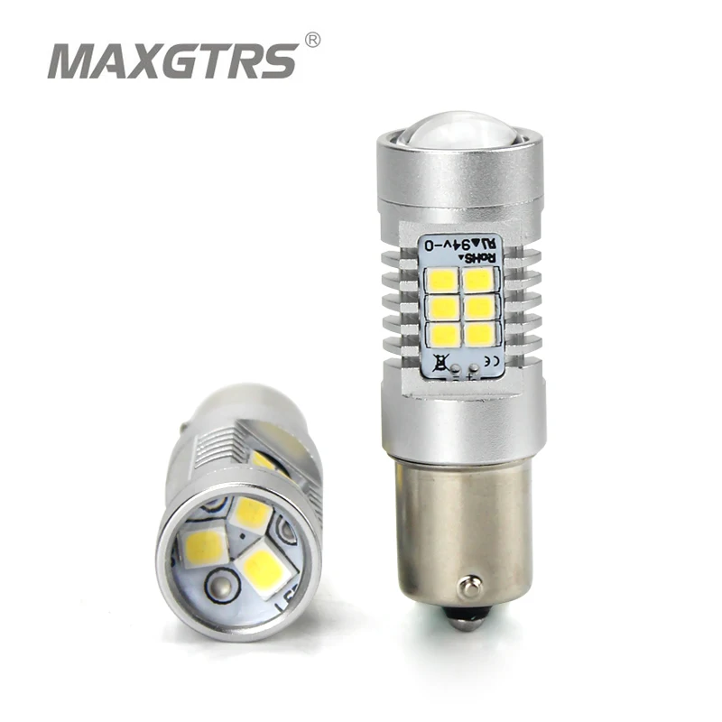 2 шт. автомобисветодиодный светодиодные лампы MAXGTRS S25 1156 BA15S P21W 21 SMD 2835|car amber lights|car