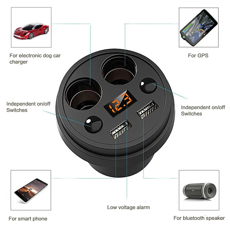 Автомобильное зарядное устройство с двумя usb портами для быстрой зарядки 2 0 3