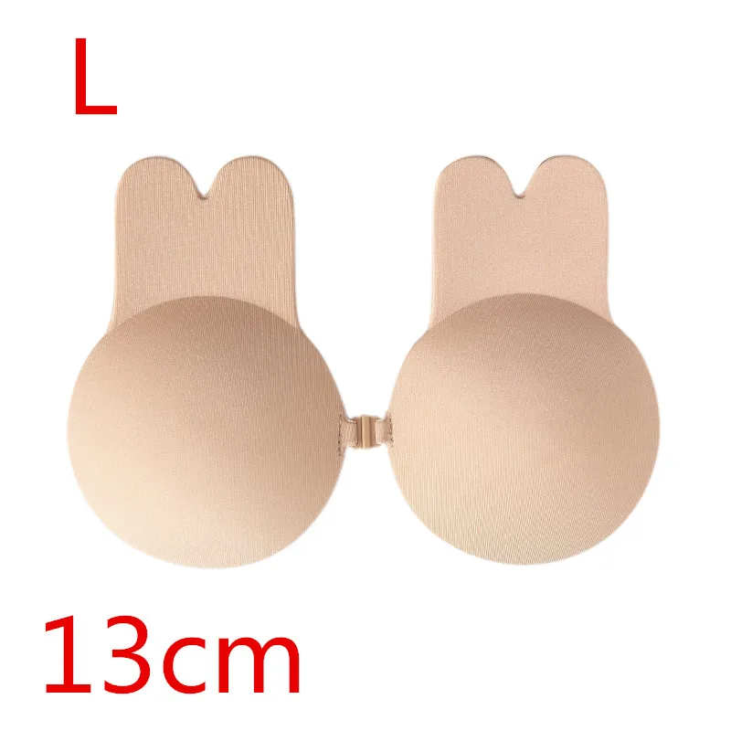 Invisible Push Up Bra Reusable Strapless Adhesive Bra Women Breast Petals Nipple Cover Self Adhesive Silicone Sticky Rabbit Bras - Цвет: beige L