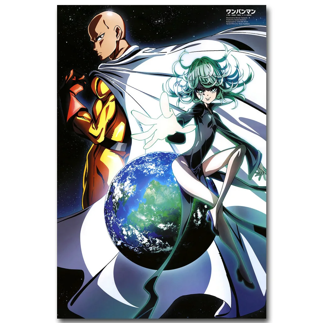 One Punch Man винтажное искусство шелковая ткань плакат Принт 13x20 24x36 дюймов японское аниме картина для украшения стен комнаты Saitama 018 - Цвет: Фиолетовый