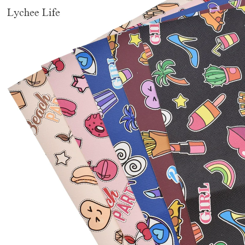 Lychee Life милые принты из искусственной кожи швейные поделки одежда A4 ткань DIY сумки