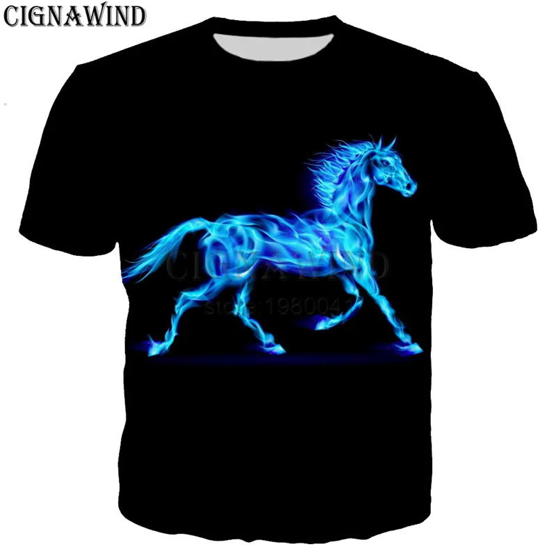 Футболка Мужская/Женская с 3D-принтом огня и льда Модный повседневный Топ уличная