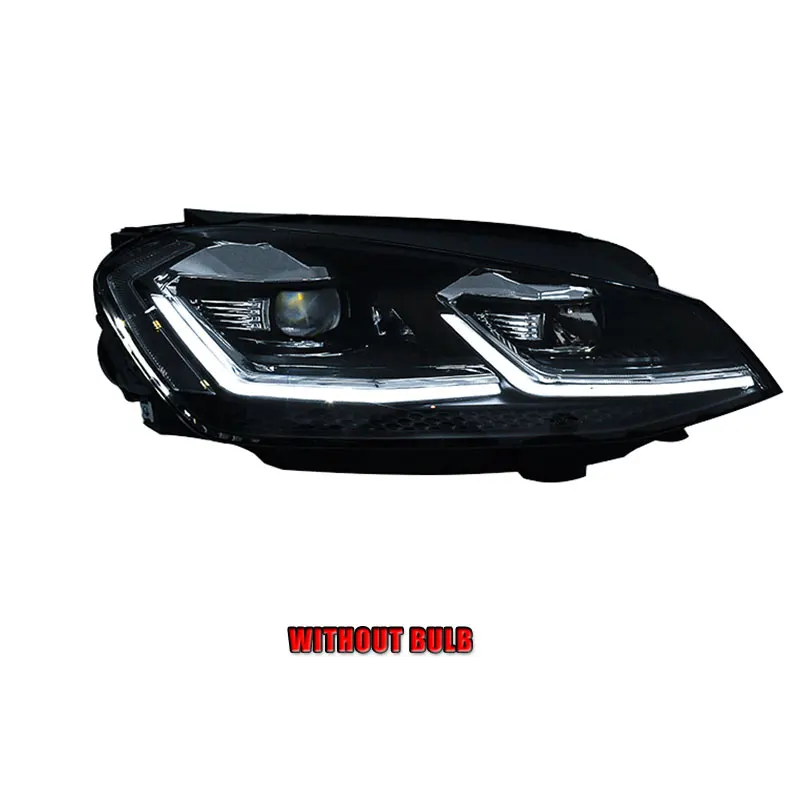 Without bulb 2 шт. светодиодный фары для VW golf 7 2013- светодиодный автомобильный фонарь ангельские глазки ксенон HID комплект Противотуманные фары светодиодный дневные ходовые огни - Цвет: Without bulb