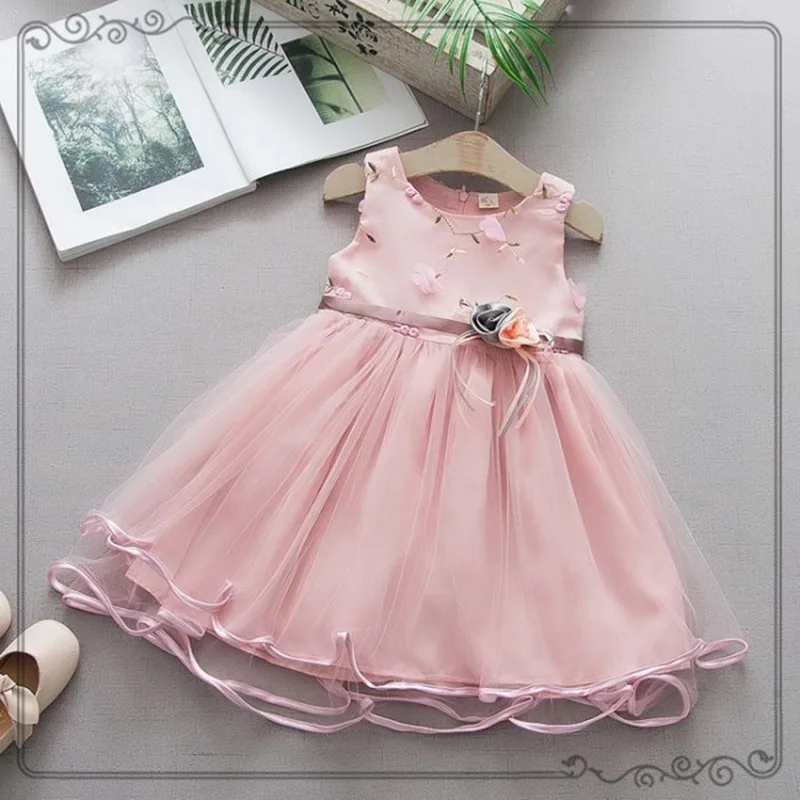 2019 Girls summer dress new children fashion sleeveless wedding mesh for girls kids party princess dresses clothing 1-4Y | Детская