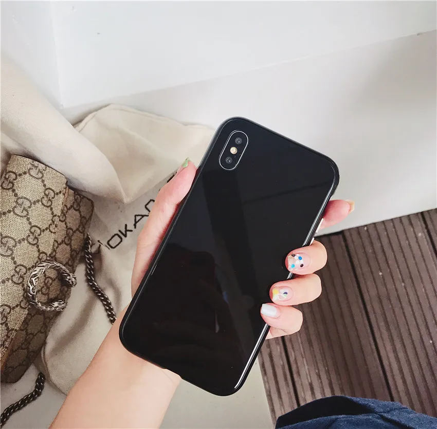 Цветной магнитный король для iPhone X 6 6s 7 8 6 plus 6s plus 7 plus 8 plus акриловый стеклянный чехол(розовый/зеленый/желтый/черный/белый - Цвет: Black
