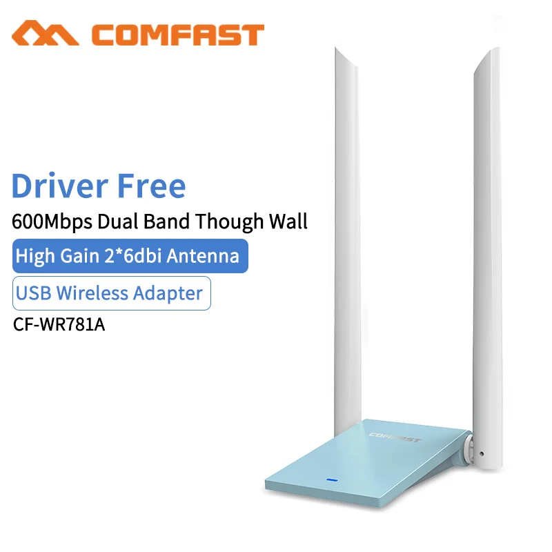 Двухдиапазонный через стену USB Wifi адаптер 8811CU 600 Мбит/с 5 г/2 4 г беспроводной 2*6 dbi