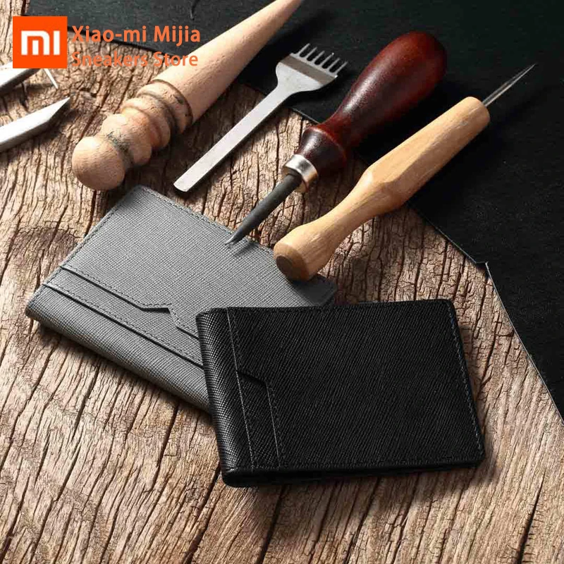 Мужской кошелек Xiaomi Mijia 90 первый слой Воловья кожа устойчивый к царапинам