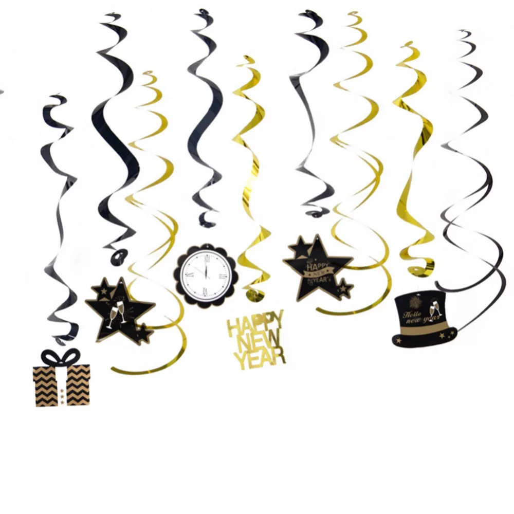 Украшения на новый год 2019 украшение Черное золото металлическая фольга