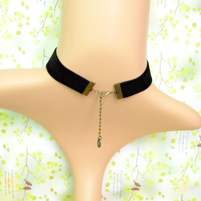 Женский простой Бархатный чокер в стиле хиппи винтажное ожерелье из