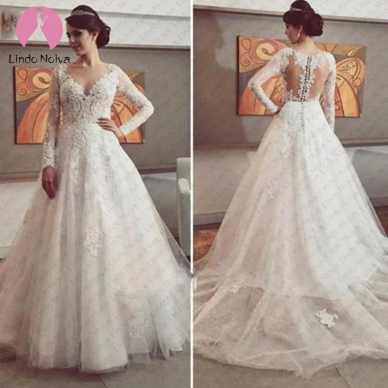 Vestidos De Novia белое свадебное платье с длинными рукавами Robe De Soiree, платье невесты Trouwjurk, бальное платье Abito Da Sposa, лидер продаж