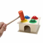 Деревянный игрушечный молоток Монтессори, Игрушки для раннего развития, игрушки для детей, цветной молоток, деревянные игрушки