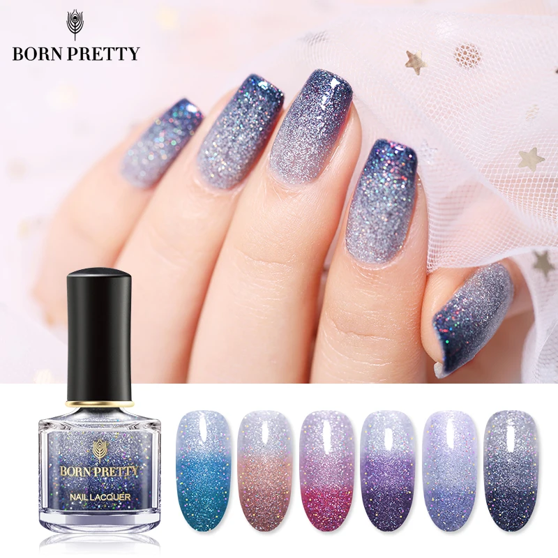BORN PRETTY 3 слоя тепловой лак для ногтей 6 мл Температура Изменение цвета