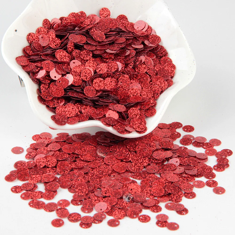 6mm glitter red Блестки Красные Блестки 3 мм-25 мм ПВХ свободные блестки пайетки дизайн ногтей Скрапбукинг шитье DIY Свадебные украшения Lentejuelas - Цвет: 6mm glitter red