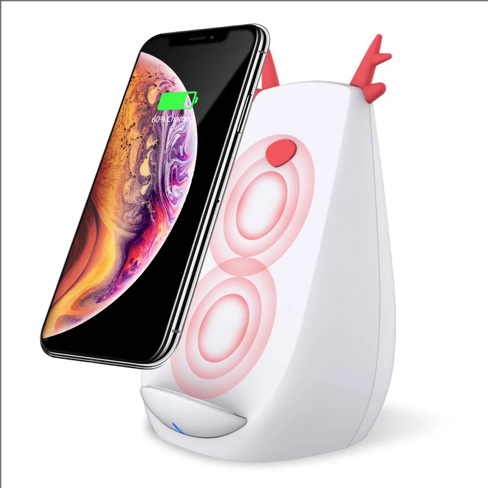 NYFundas Qi 10w fast wireless charger bracket for samsung galaxy note 9 8 s9 s8 plus s7 s6 edge christmas cute deer chargeu | Мобильные
