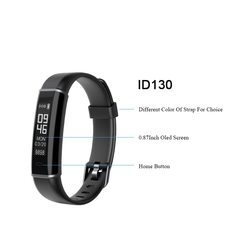 Цветной смарт браслет Tonbux ID130 часы с пульсометром фитнес трекер PK mi band 3 Honor