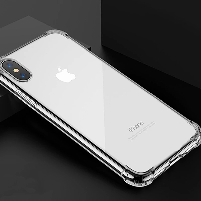 Подходит для iphone 6S 7plus 8 XS XR четыре угла анти-падение XSMAX Прозрачный чехол телефона