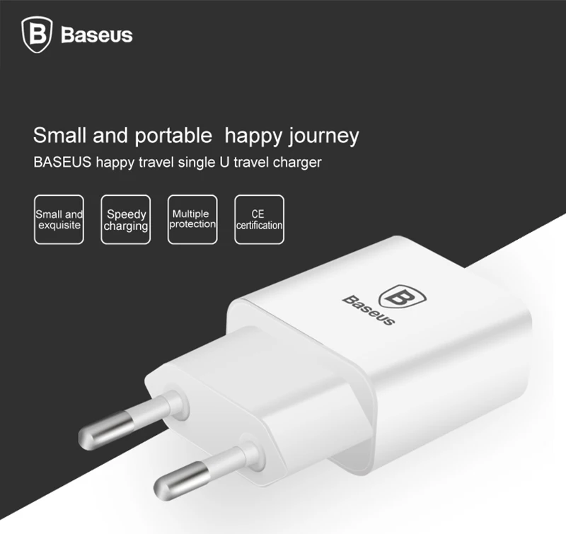 Baseus 5 в 2.1A ЕС вилка мини USB зарядное устройство для samsung Xiaomi Мобильный телефон зарядное устройство адаптер дорожное настенное зарядное устройство для iPhone зарядное устройство