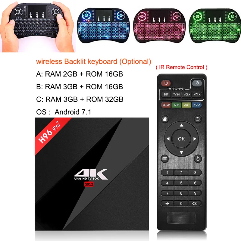 H96 Pro + 3G 32G 2 4G 5GHz Wifi BT4.1 4K box Amlogic S912 Top Set Smart tv android 7 1 Android plus Vs X96 Max|amlogic s912|tv androidbox |