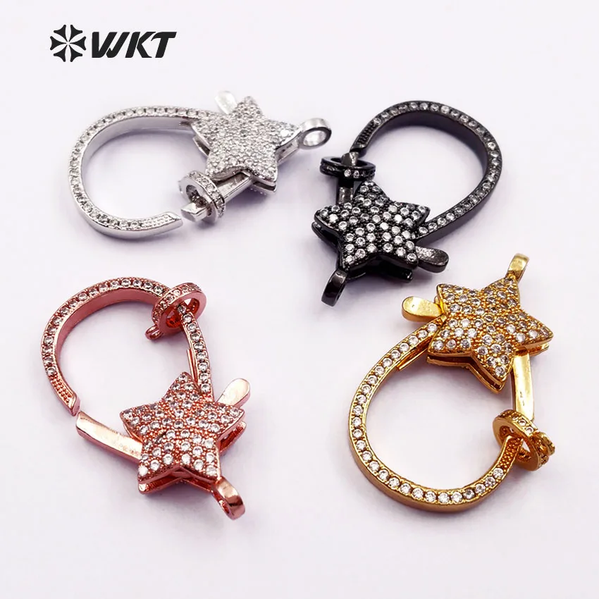 

WT-CF019 WKT Wholesale Unique Design Sparkling Lobster Clasp Pendant Cz Elegant Micro Pave Jewelry Fashion Charm for Gift