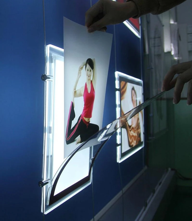 Оконный дисплей светодиодный ные акриловые знаки с окантовкой подвесная система