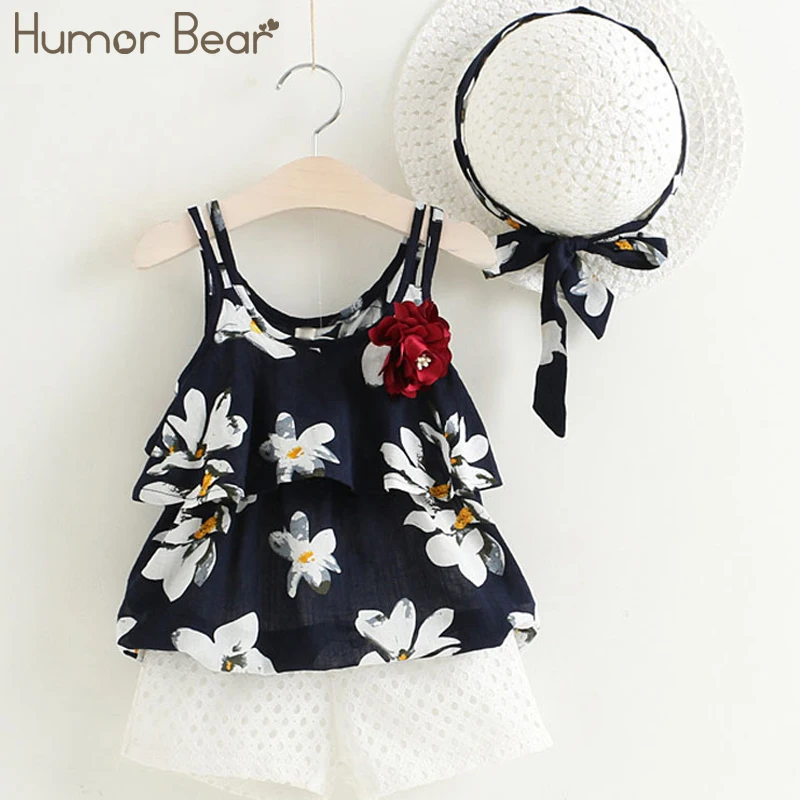 Humor bear/комплекты одежды для девочек; коллекция года; летняя детская одежда; пальто+ шорты+ шапка; одежда для детей; комплект из 3 предметов