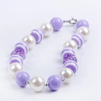 high quality purple white 2pcs lot kids chunky bubblegum beads necklace children baby girls diy handmade necklace jewelry
