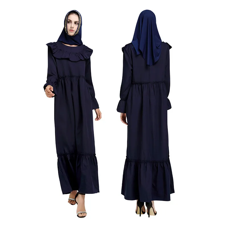 CHAMSGEND Muslim Womens Dress Elegant Ladies Temperament Loose Robes Girls Plus Size Long Sleeve Party Summer Home Dresses L0411 |