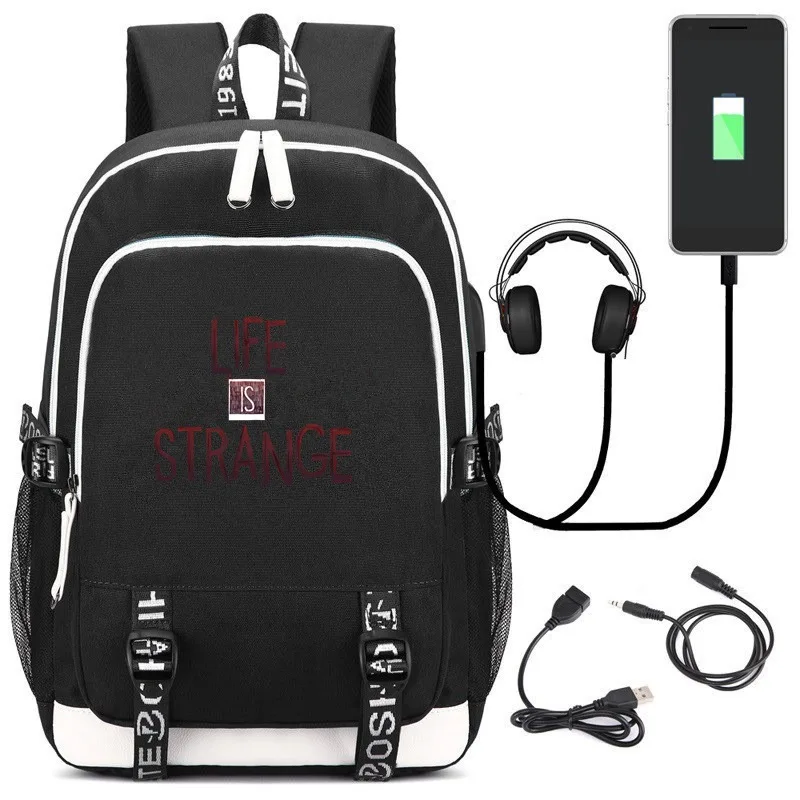 PS Game Life Is Strange USB рюкзак школьный рюкзак косплей мультфильм черный ноутбук дорожные сумки на плечо - Цвет: 05