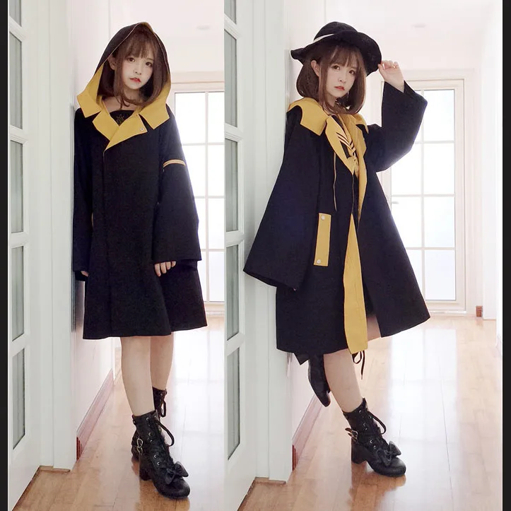 

Magic Academy Series Women's BF Wide Trench Winter Outwear Witch Style Cape Coat 2018 Autumn 4 Colors