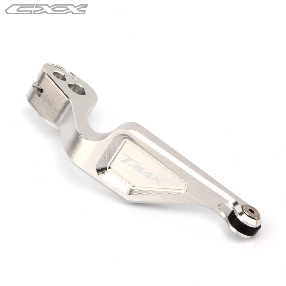 Серебристый Для yamaha TMAX 500 2008-2011 TMAX 530 2012 2013 XP530 Красный Алюминиевый Рычаг стояночного тормоза цельный - Цвет: Серебристый