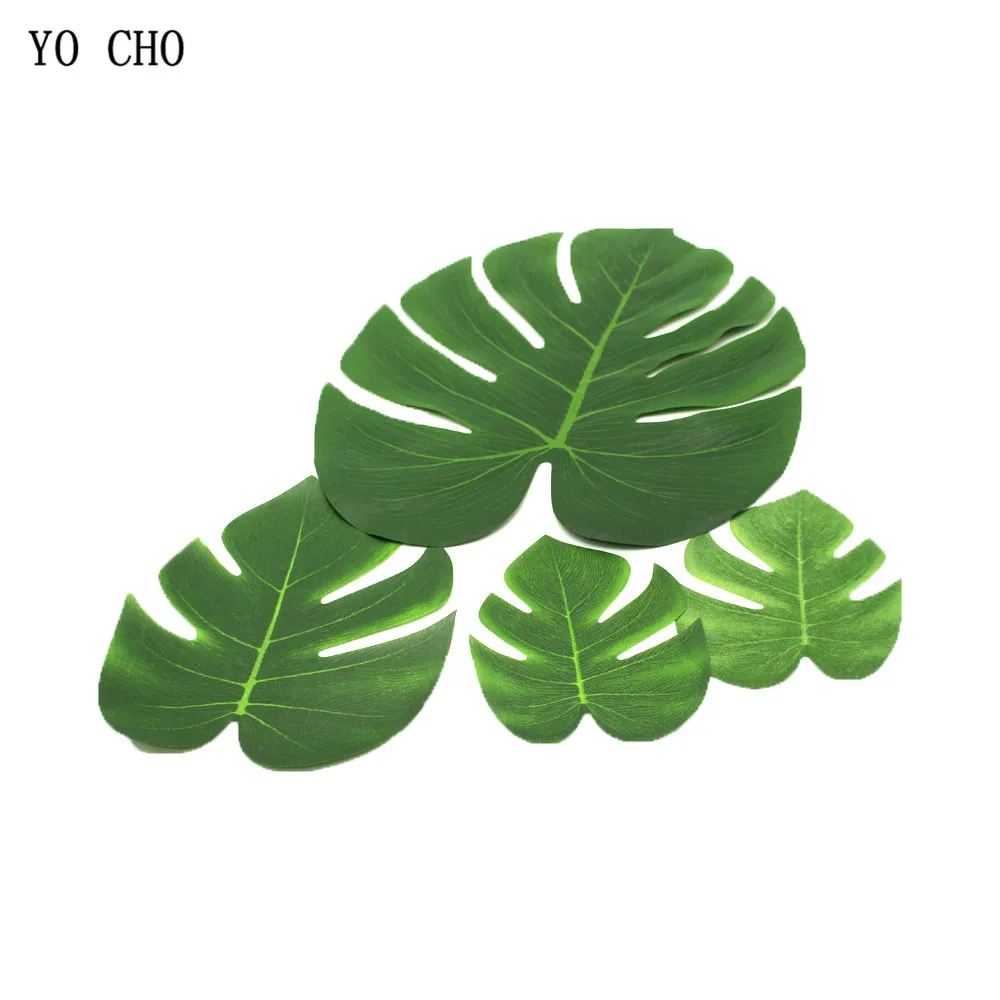 YO CHO 12 шт./лот Monstera филиал искусственная черепаха лист зеленый завод домашний сад