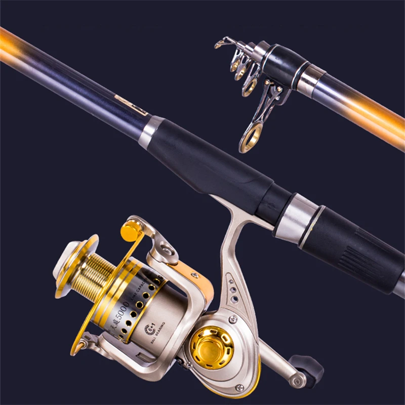 Телескопическое рыболовное спиннинговое удилище из углеродного волокна с