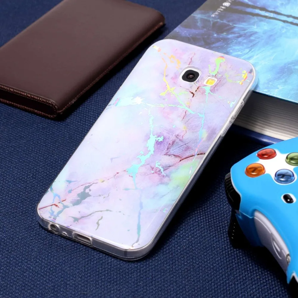 FLYKYLIN лазерной Мрамор чехол для Samsung Galaxy A3 A5 2017 A6 + A8 плюс 2018 задняя крышка мягкая TPU