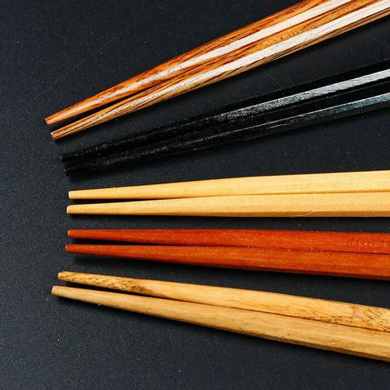 50set 5pair/set Chinese Wooden Chopsticks Tableware Anti-skid Household Set Holder Cutlery Gift Box ZA4985 | Дом и сад