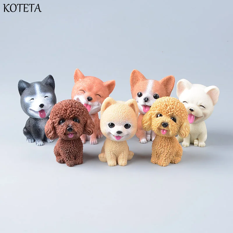 Фигурка Koteta из смолы в виде кивящей собаки плюшевый бульдог Хаски корги игрушка с