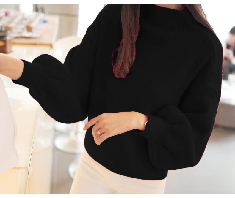 AVODOVAMA M Hot Sale Fashion Turtleneck Lantern Sleeve Winter Women Sweater Loose Pullovers Female Knitted Sweaters Tops | Женская