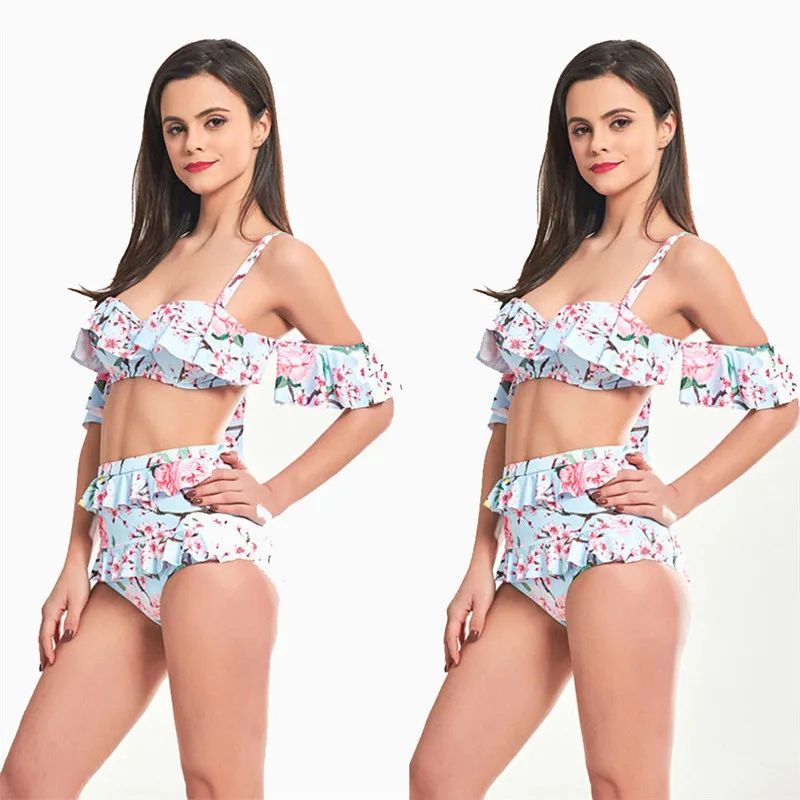 

Sexy Womens Floral Printed Bikini Set 2 Style Push-Up Bandage Swimsuit 2018 Newest Summer Lady Beachwear Swimwear Bathing Suit