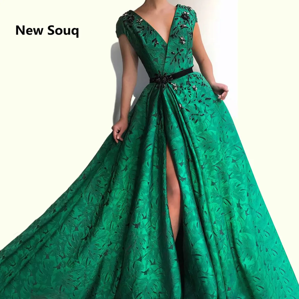 Женское вечернее платье со стразами длинное шлейфом V образным вырезом и